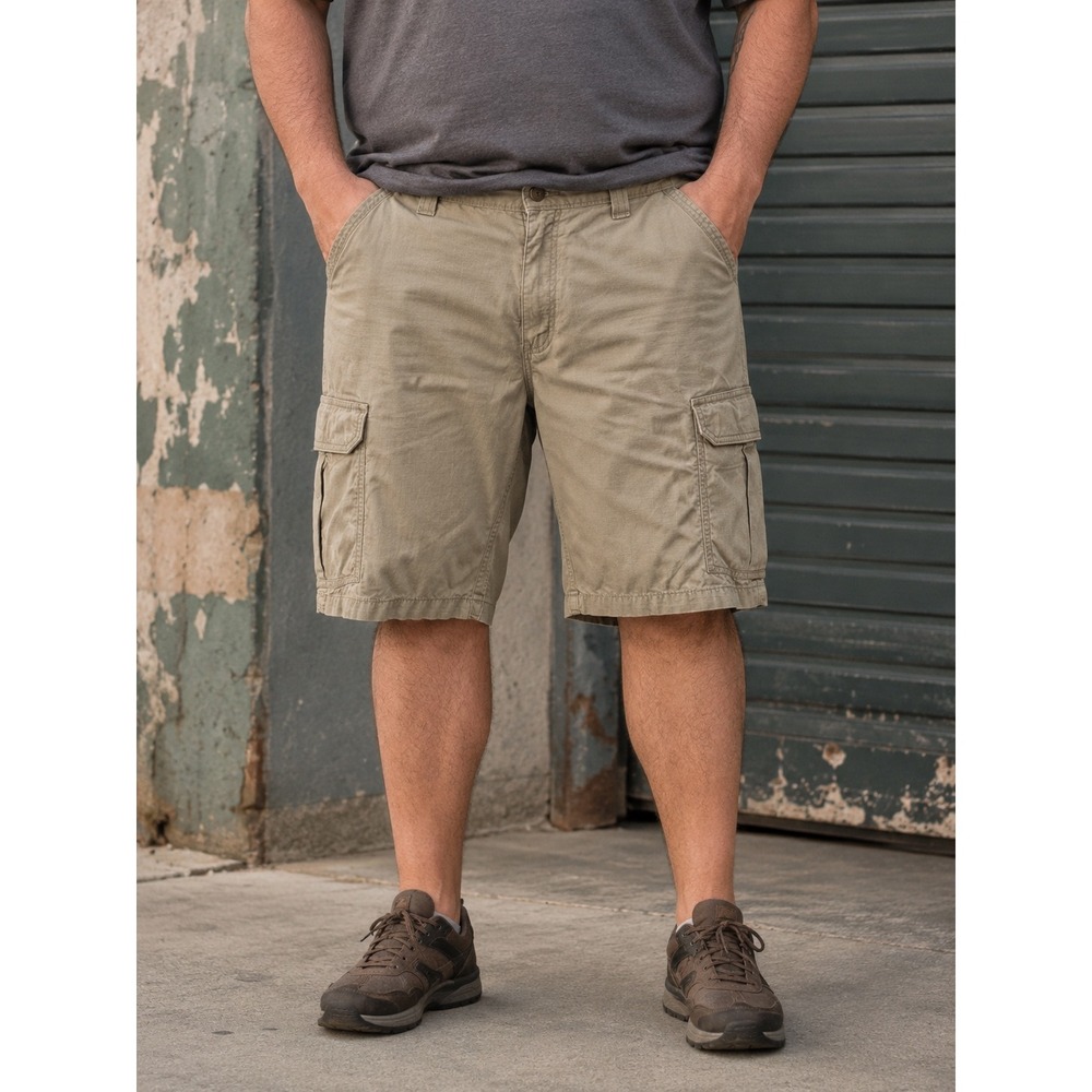 Carhartt Force Broxton Cargo Shorts Mens 44 Tan Khaki Ripstop Relaxed Fit